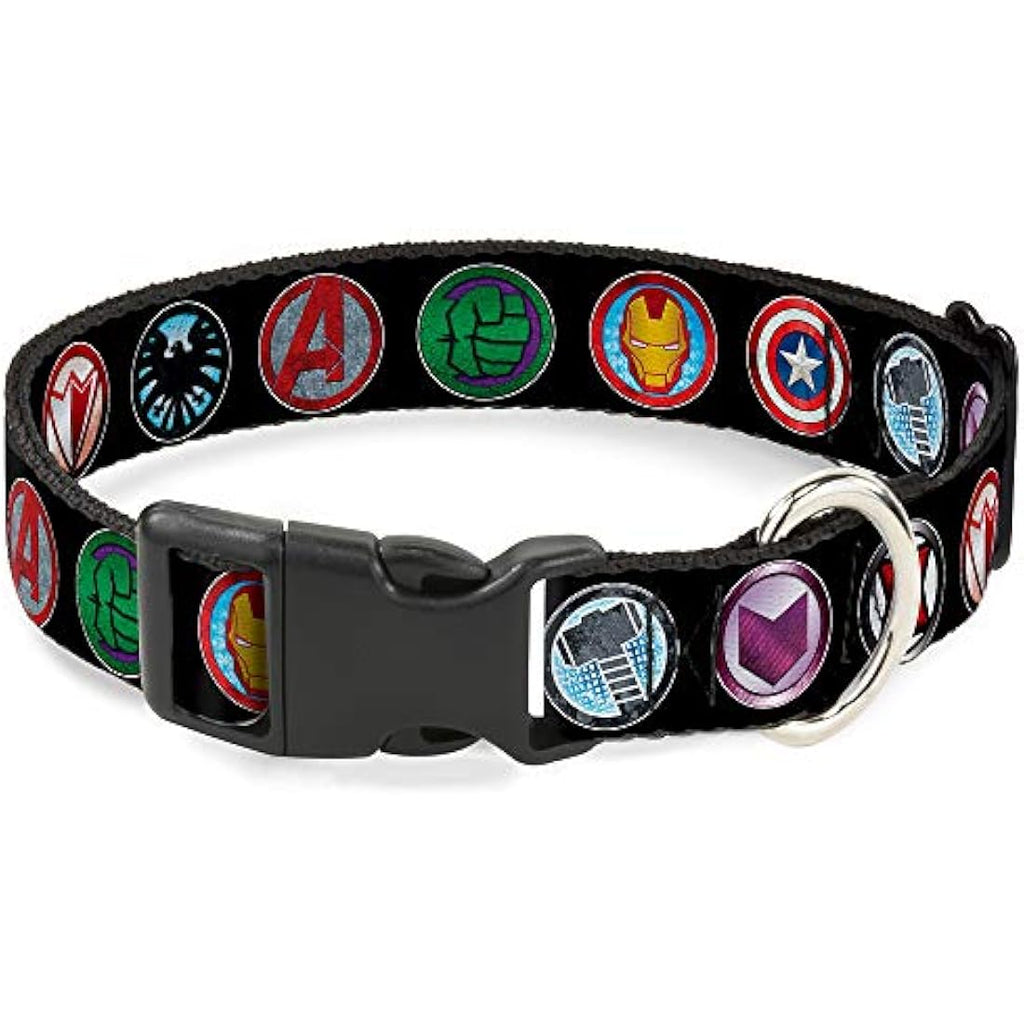 Buckle-Down Marvel Avengers Dog Collar – Large 1.5" Wide Plastic Clip