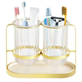 Wall Mounted Toothbrush Holder | Gold Stainless Steel Organizer