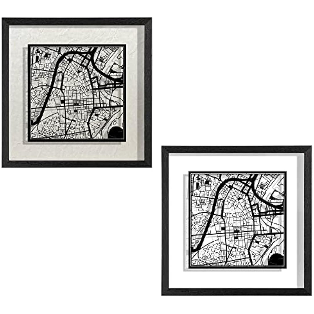 Belfast Paper Cut Map Wall Art |  Framed Laser Cut Decor
