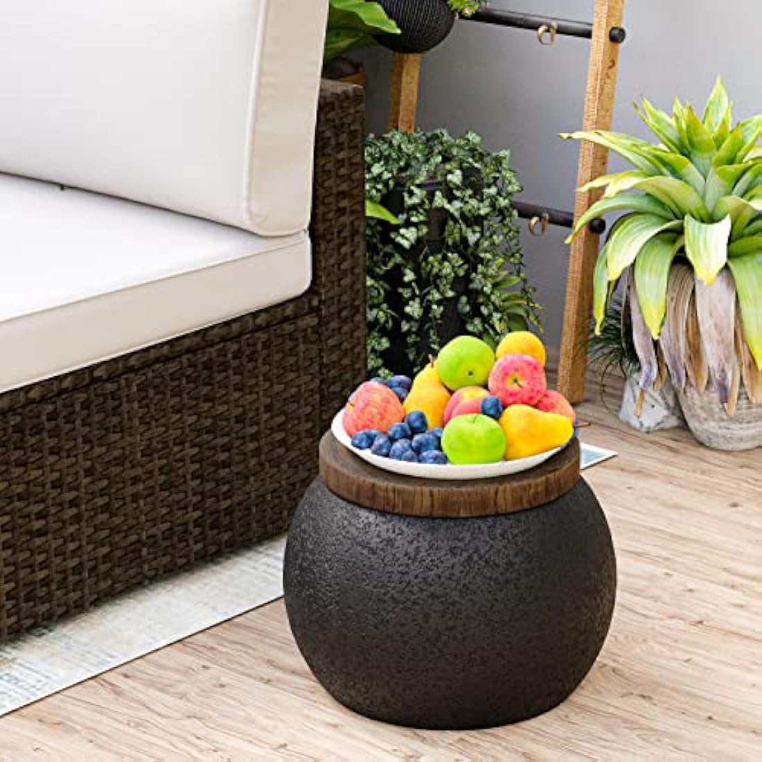 HOMPUS Jar Shaped Side Table – Modern Magnesia Accent End Table