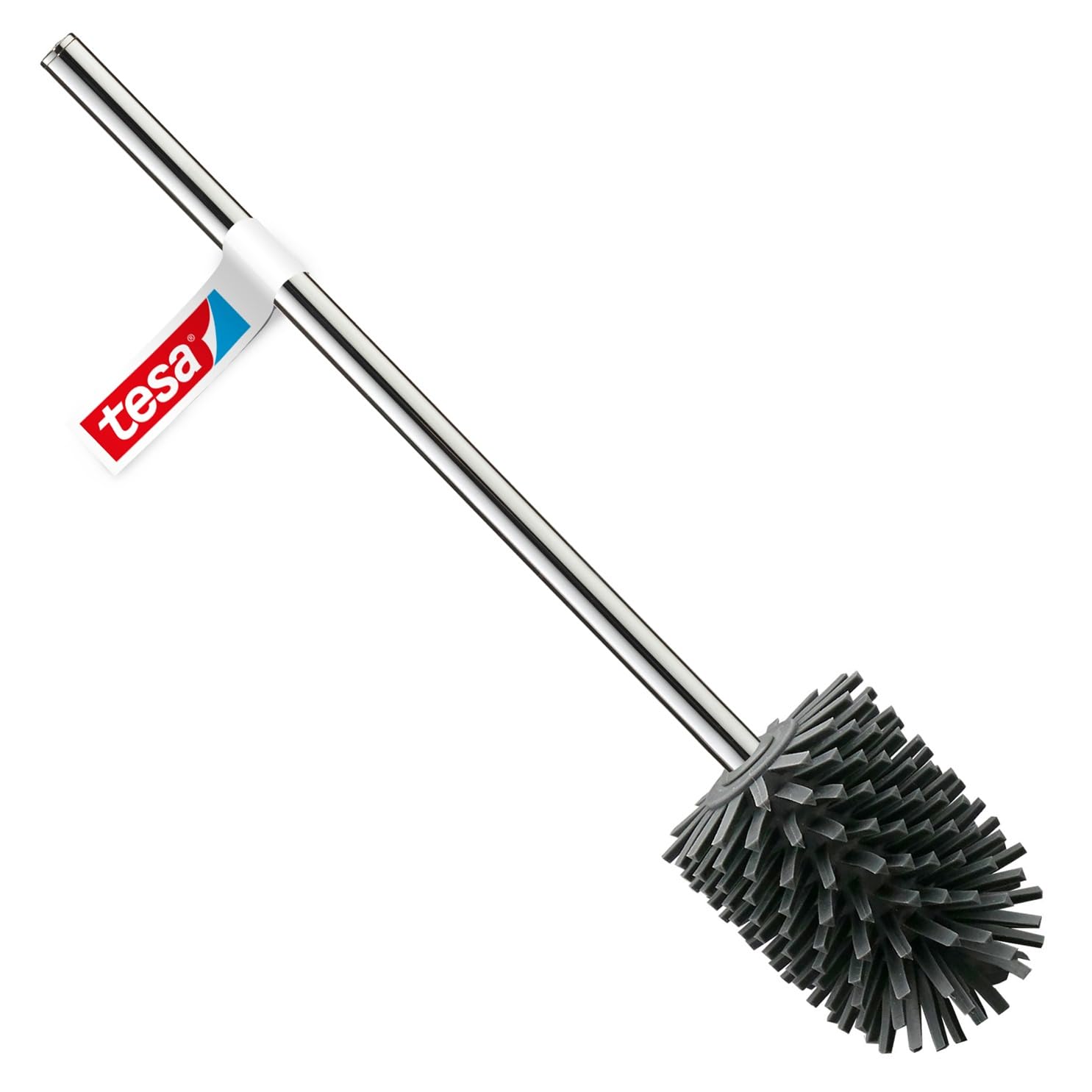 tesa TPE Hygienic Replacement Toilet Brush – Chrome Handle, Dark Grey