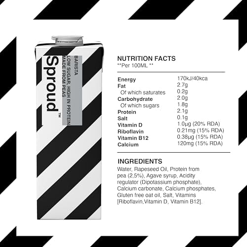 Sproud Barista Pea Milk – Low Carb Plant-Based Vegan Milk (6 x 1L)