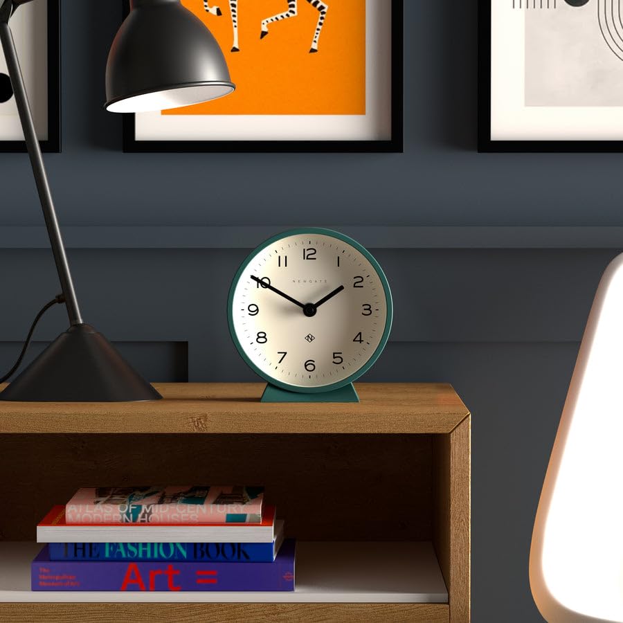 Newgate M Mantel Silent Sweep Clock | Minimalist Desk Clock - Eden Green