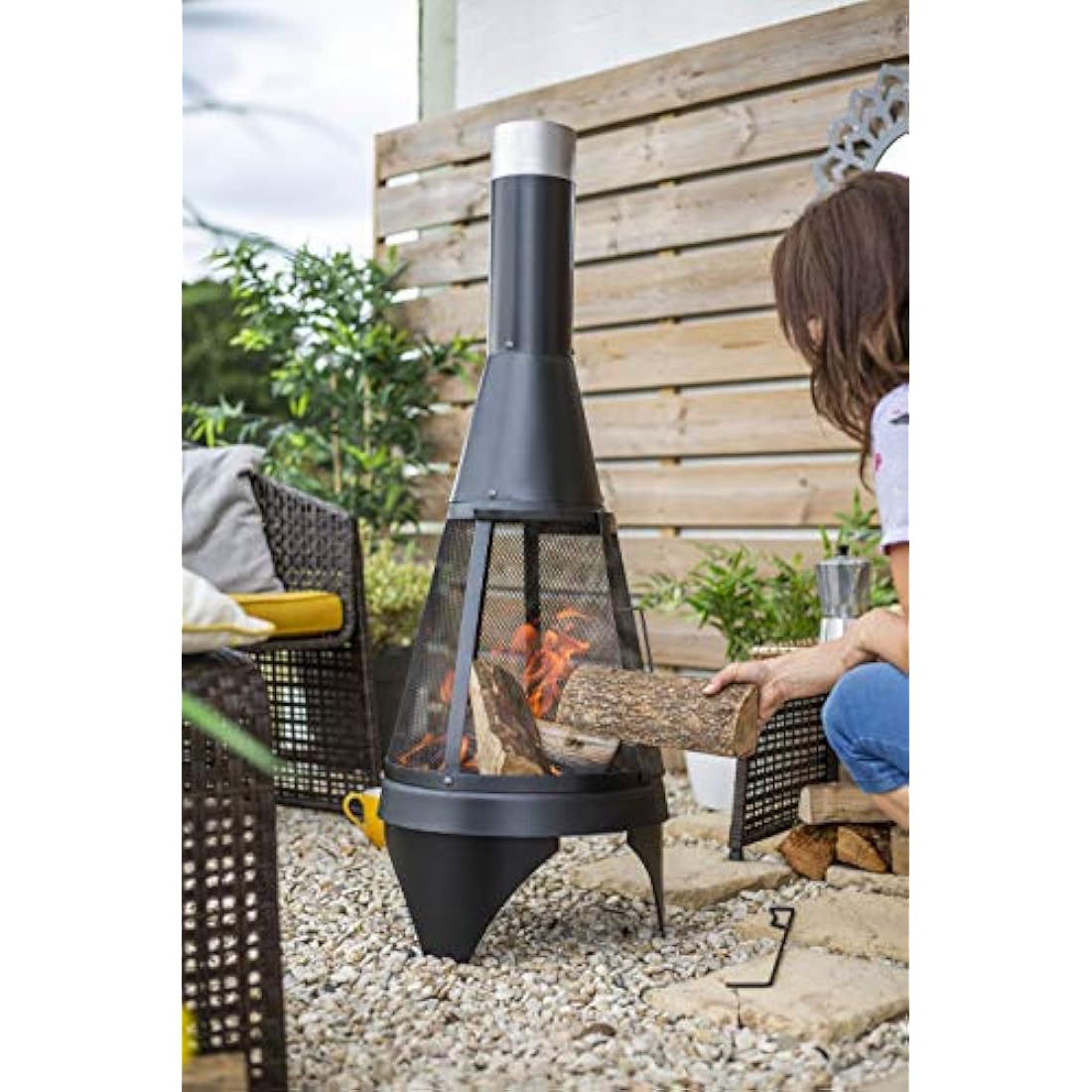 Colorado Mesh Steel Chimenea – 125cm Outdoor Patio Heater