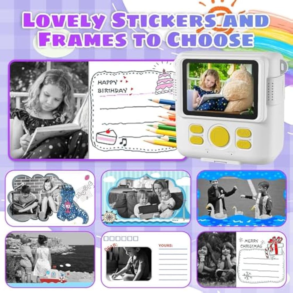 Jolof Store Kids Instant Print Camera – 1080P Digital Video with 32GB SD