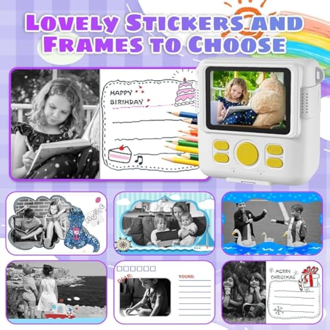 Jolof Store Kids Instant Print Camera – 1080P Digital Video with 32GB SD