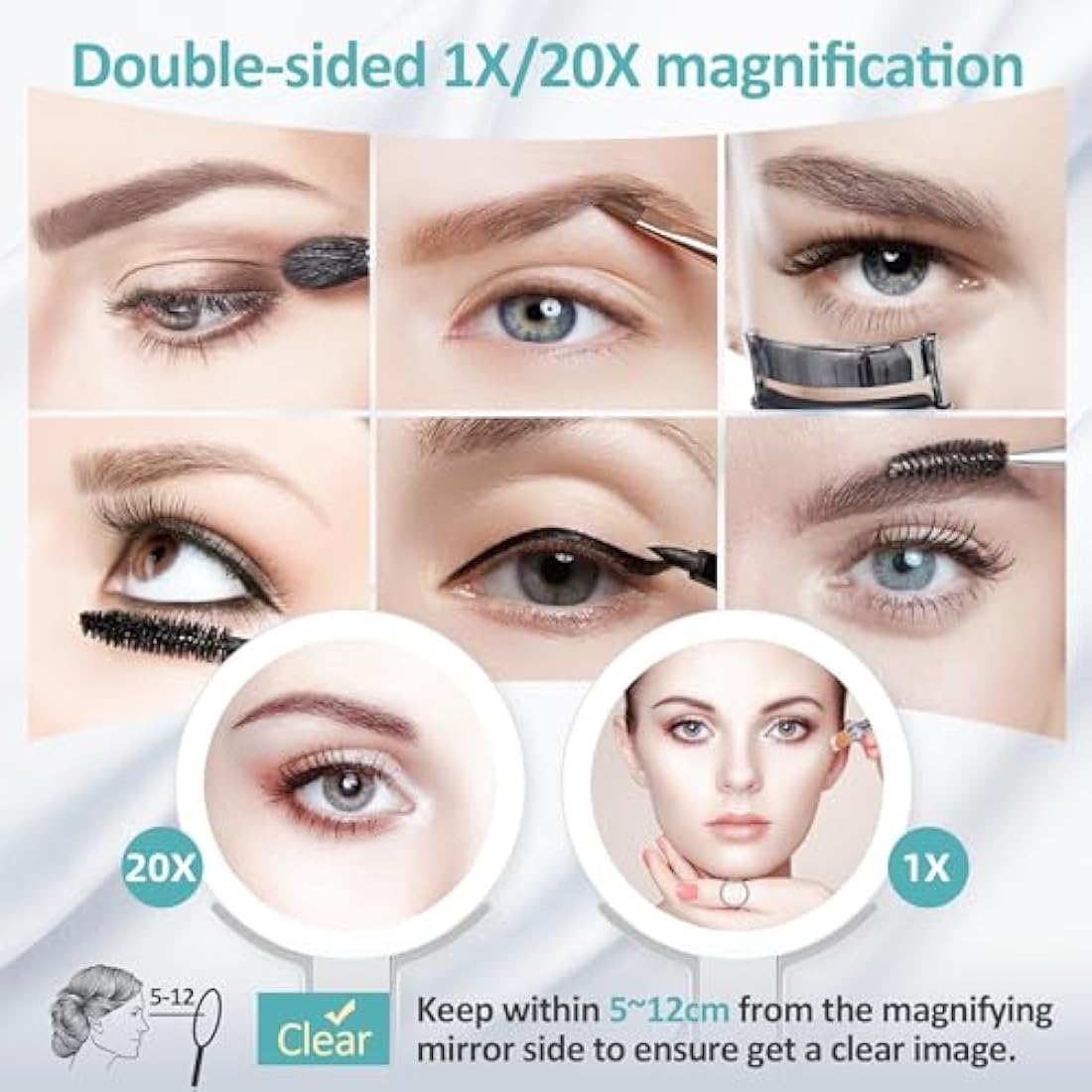 Jolof Store LED Travel Makeup Mirror | 20X Magnifying & Rechargeable