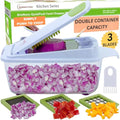 Brieftons QuickPush Food Chopper | 1.8L Vegetable Dicer with 3 Blades