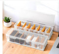 PAVSTINE 7-Compartment Cable Management Box | Transparent Desk Wire Tidy