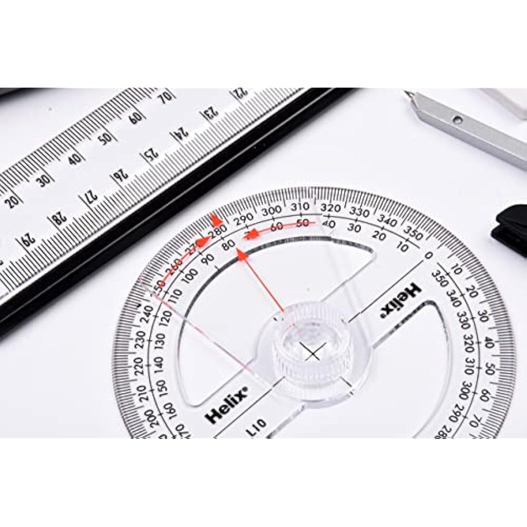 Helix Oracle Maths Set – 9 Piece Geometry Kit with Folding Ruler