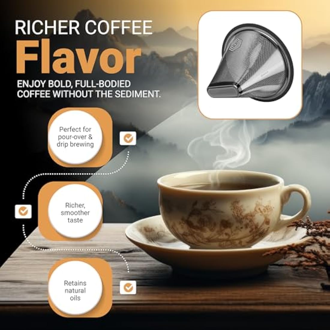 HEXNUB Reusable #4 Coffee Filter for Technivorm Moccamaster - Stainless Steel