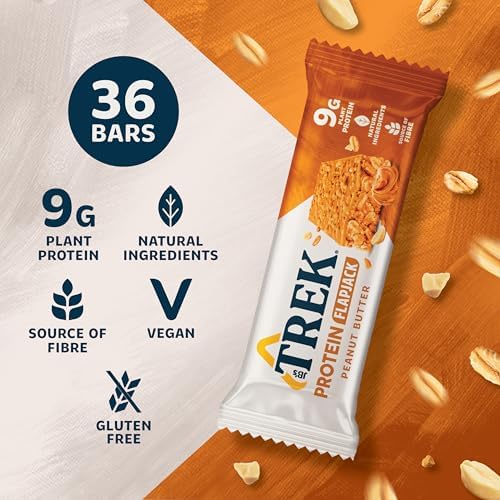 JB's Trek Peanut Butter High Protein Flapjacks – Vegan & Gluten Free – 36 Pack
