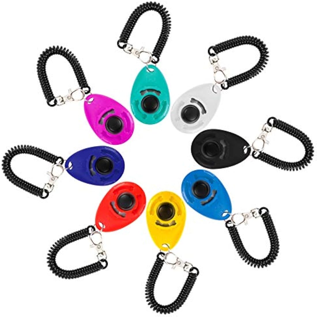 Bestomrogh Dog Training Clicker 8-Pack with Wrist Strap – Multi-Color