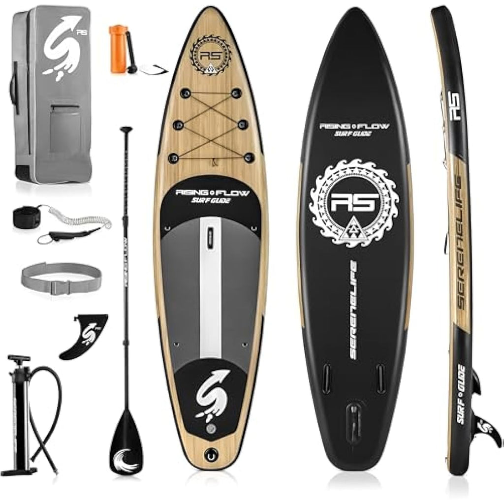 SereneLife Inflatable Stand Up Paddle Board – 10.5' Non-Slip SUP Kit
