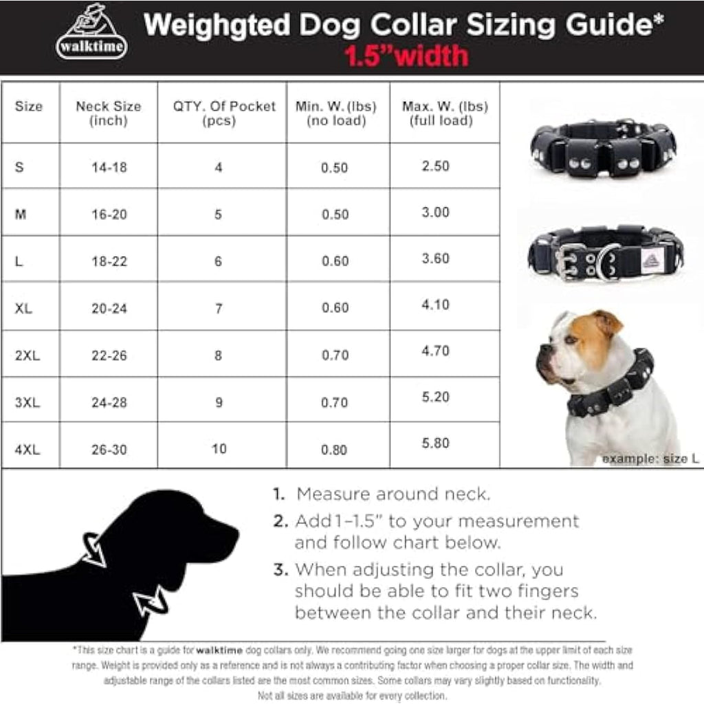 Walktime Tactical Weighted Dog Collar for Muscle Building & Training