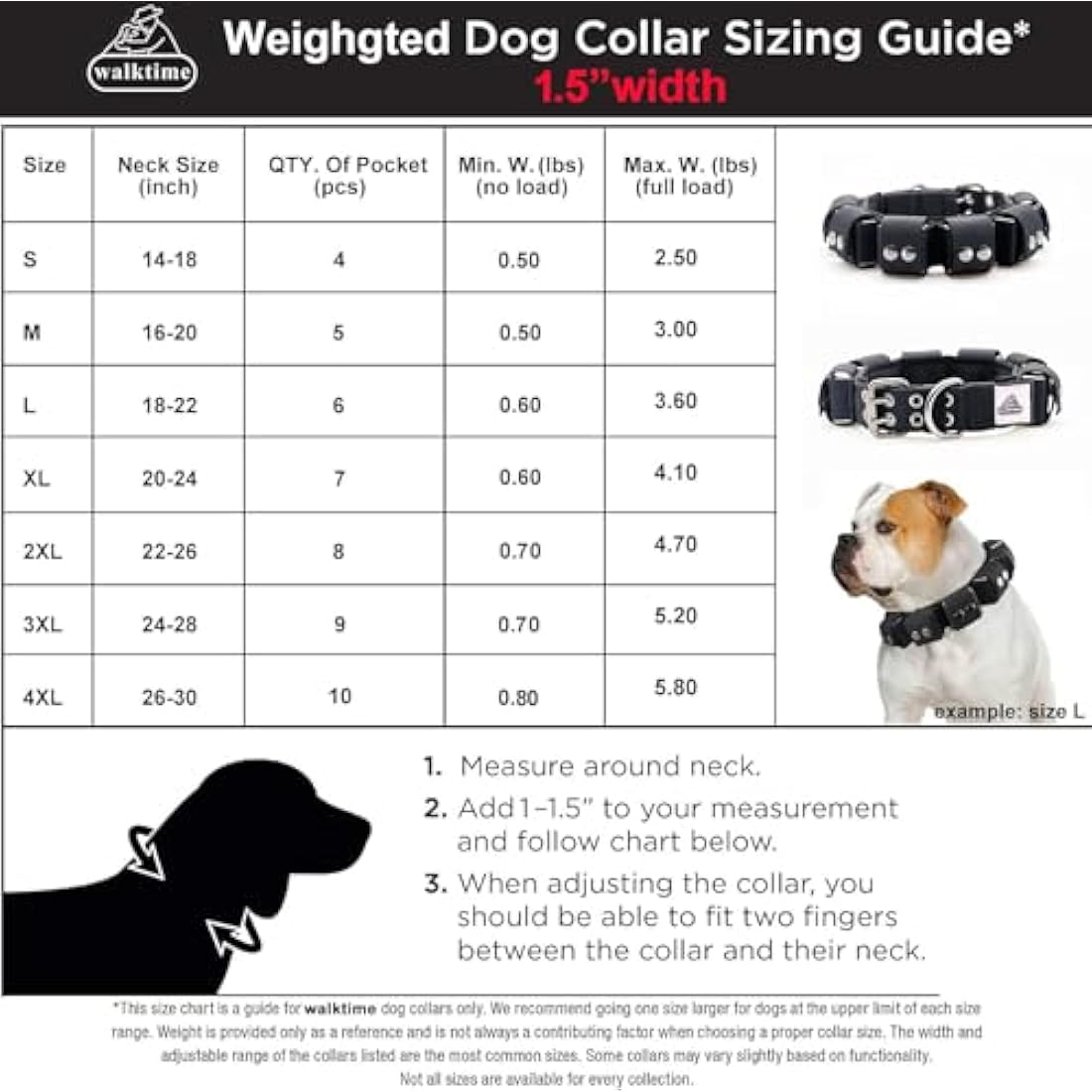Walktime Tactical Weighted Dog Collar for Muscle Building & Training