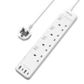 VINTAR 4-Way Extension Lead | Surge Protected USB-C Power Strip