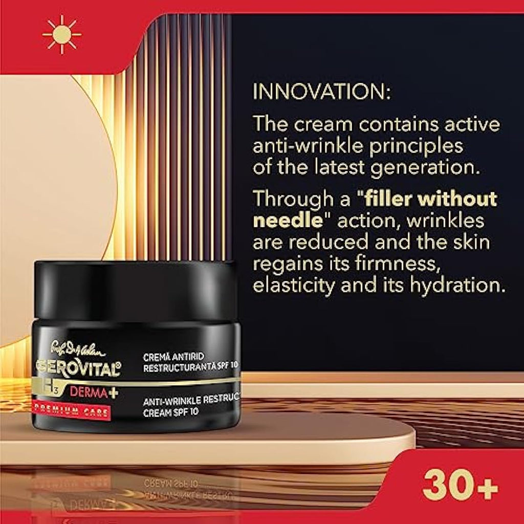 Gerovital H3 Derma+ Anti-Wrinkle Face Cream SPF 10 - Firming & Hydrating