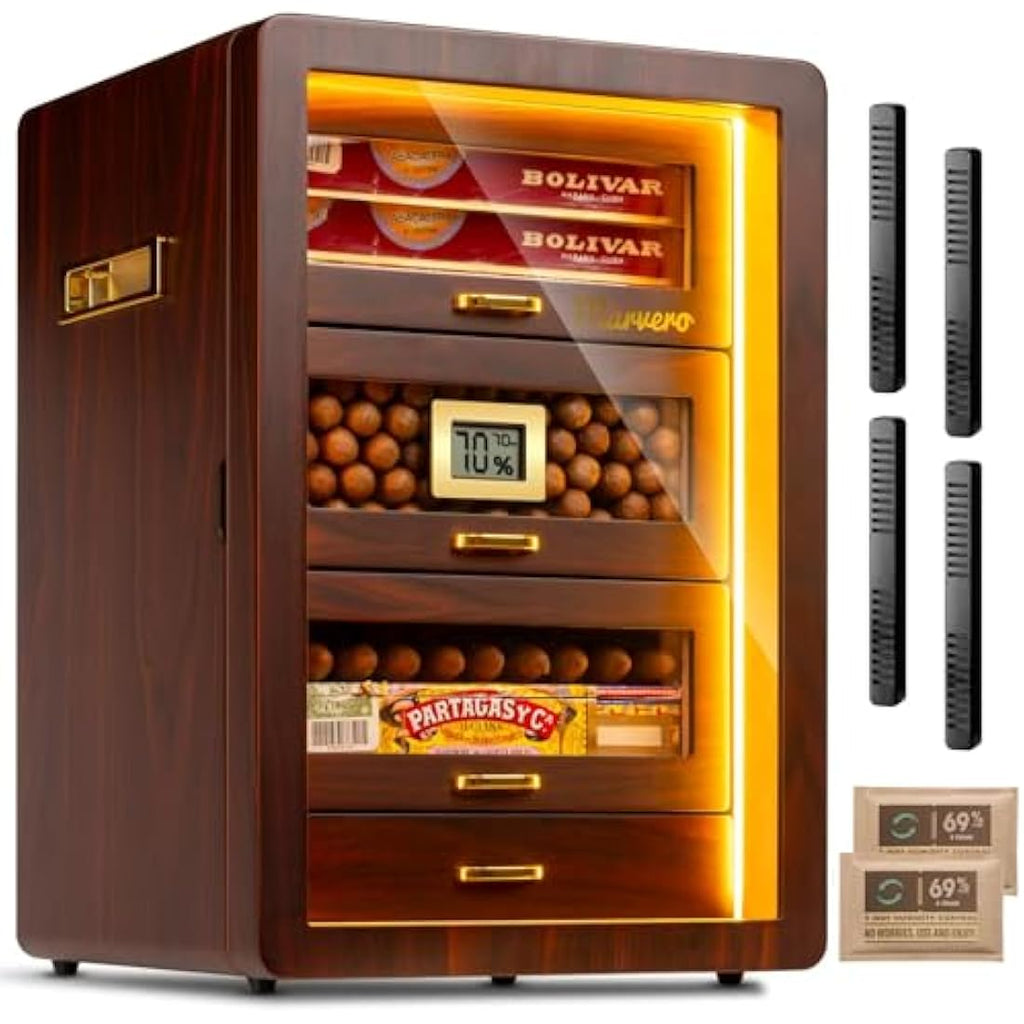 Jolof Store 200 Cigar Humidor Cabinet – Cedar Wood with LED Light