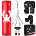 NZQXJXZ 4FT Heavy Punch Bag Set - Unfilled Microfiber Leather Boxing Kit
