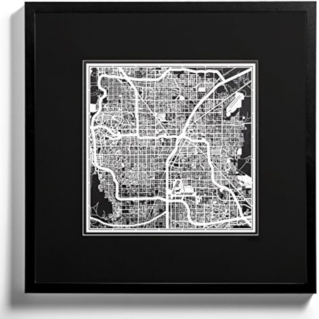 Las Vegas Paper Cut Map - 12x12 White Laser Cut Wall Art