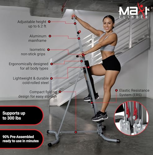 MaxiClimber Vertical Climbing Machine – Full Body Cardio Home Gym