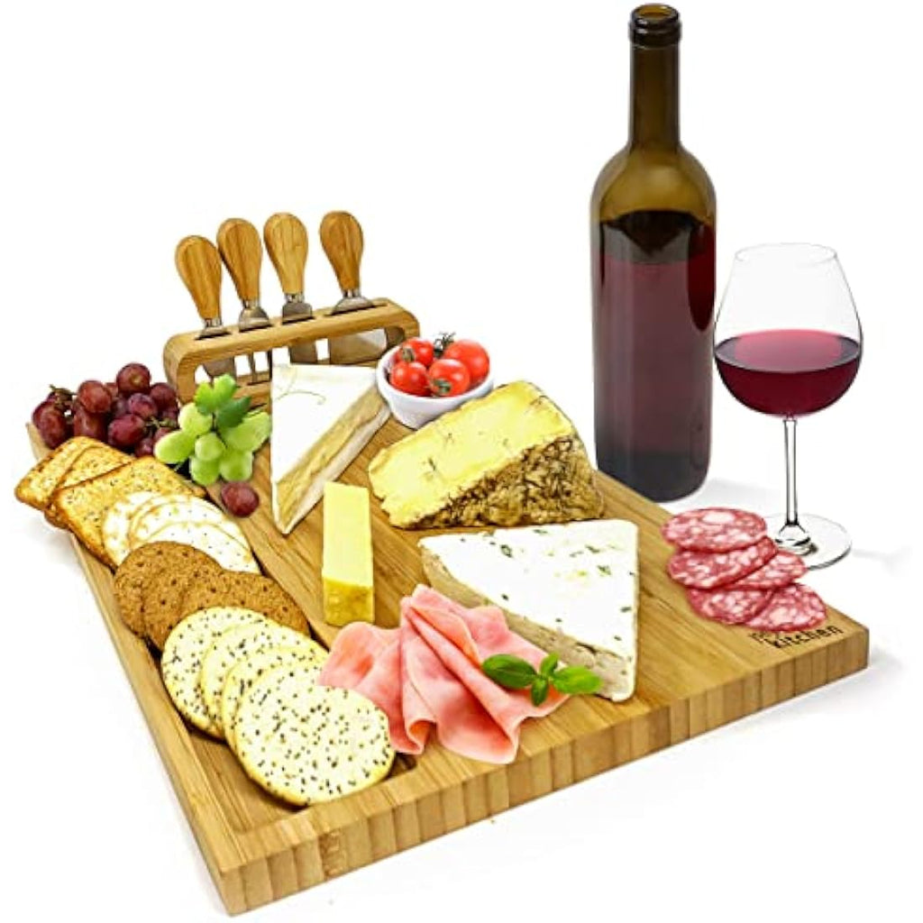 Jolof Store Bamboo Cheese Board and Knife Set – Charcuterie Platter