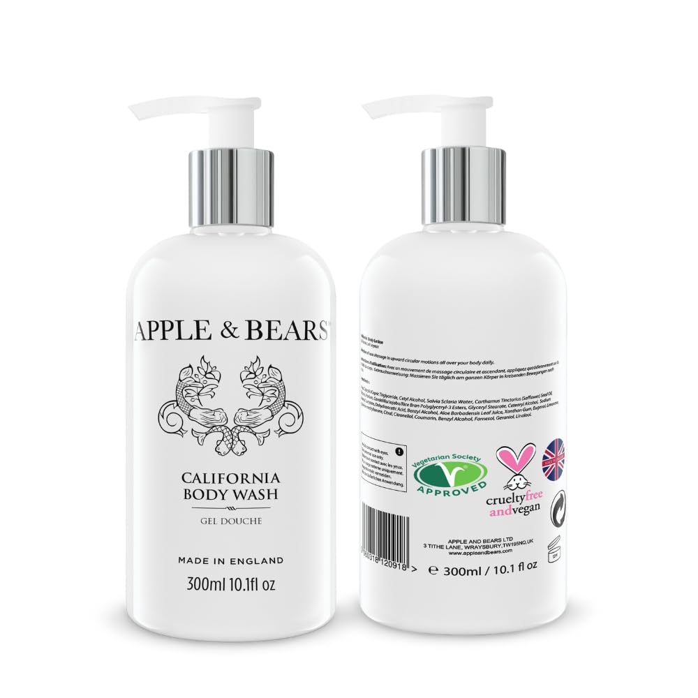 Apple & Bears California Body Wash – Natural Vegan Shower Gel 300ml