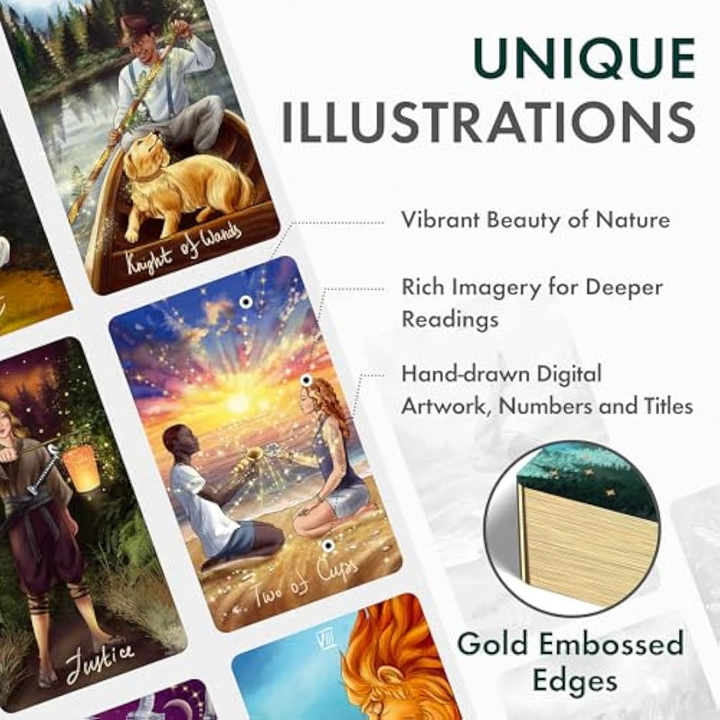 Wyspell Wild Reflections Tarot Deck with Guidebook and Gold Edges