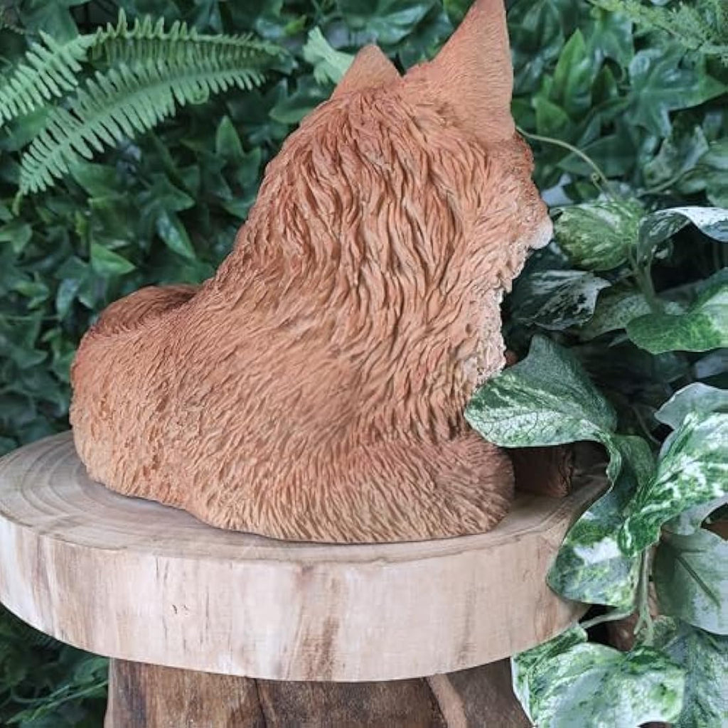 Vivid Arts Resting Fox Garden Ornament – Realistic Resin Statue