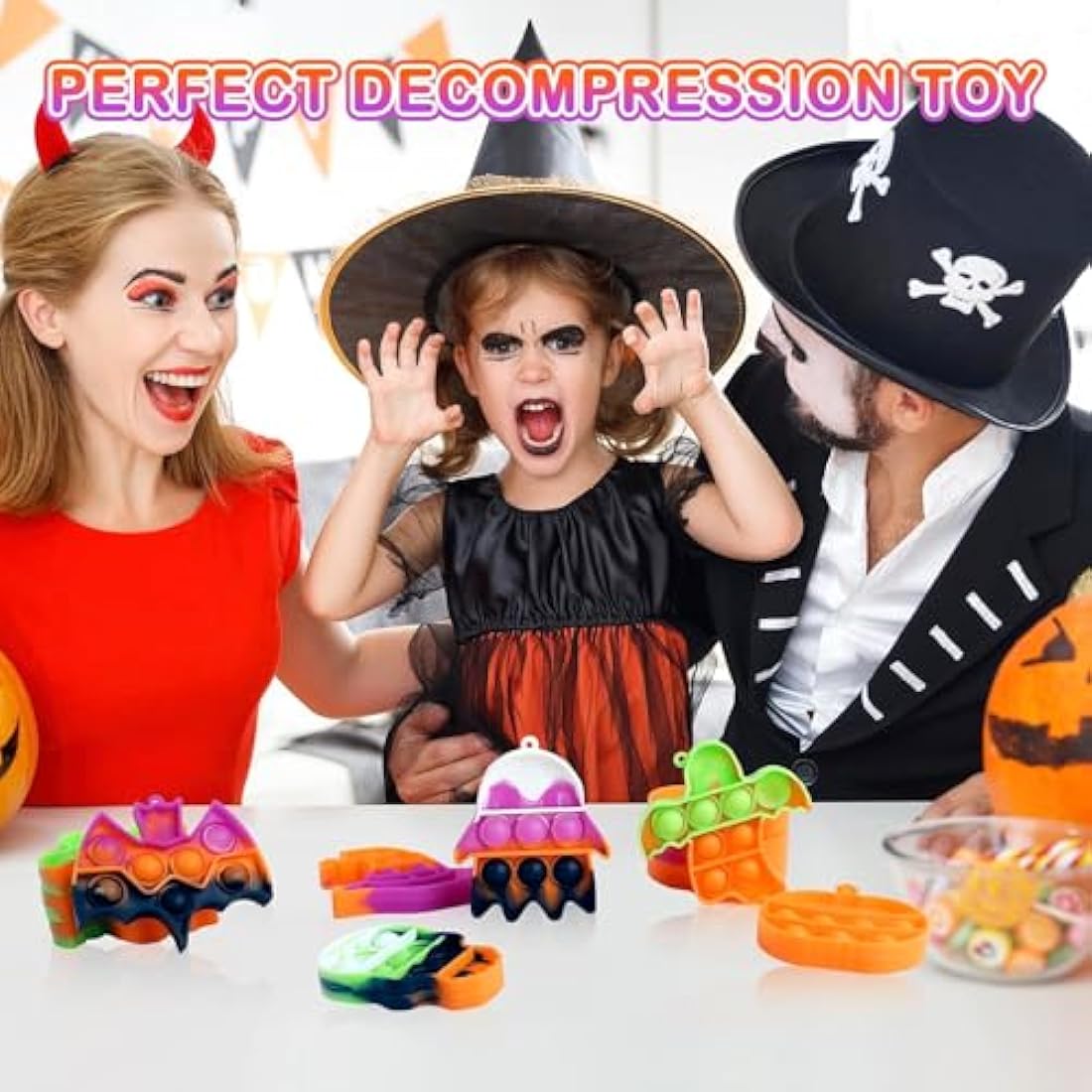Amyang 24 Pack Halloween Mini Pop Fidget Toys | Sensory Party Favors