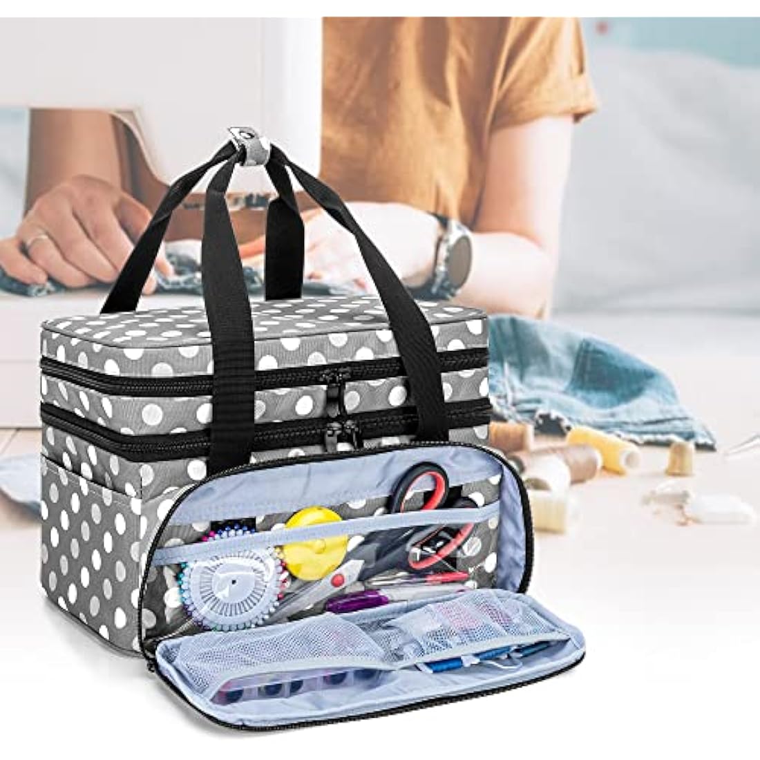 BAFASO Large Sewing Accessories Organiser Bag with Detachable Pouches