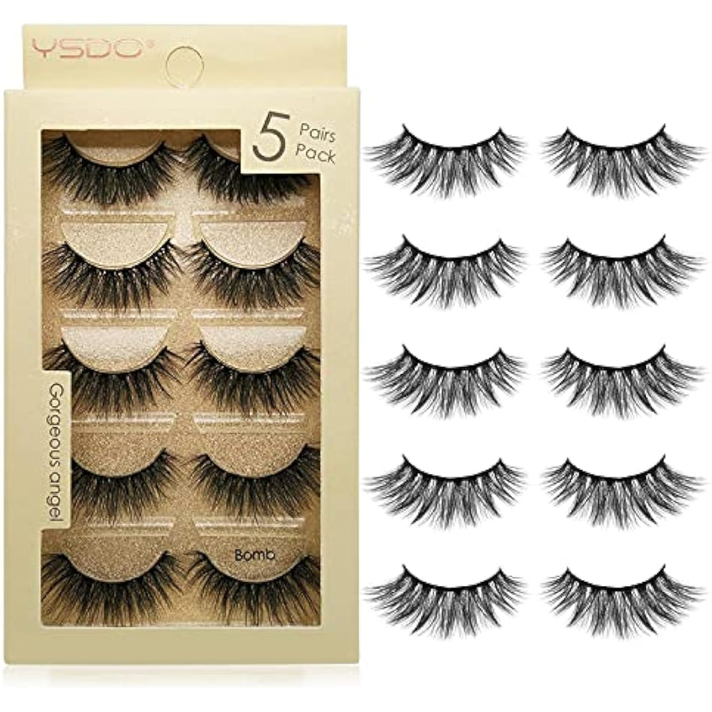 3D Fluffy False Eyelashes – 5 Pairs Reusable Natural Lashes