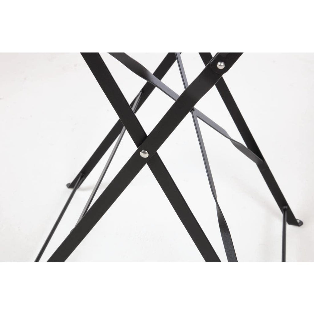 Bolero Black Steel Pavement Table – 710x595mm Outdoor Commercial Use