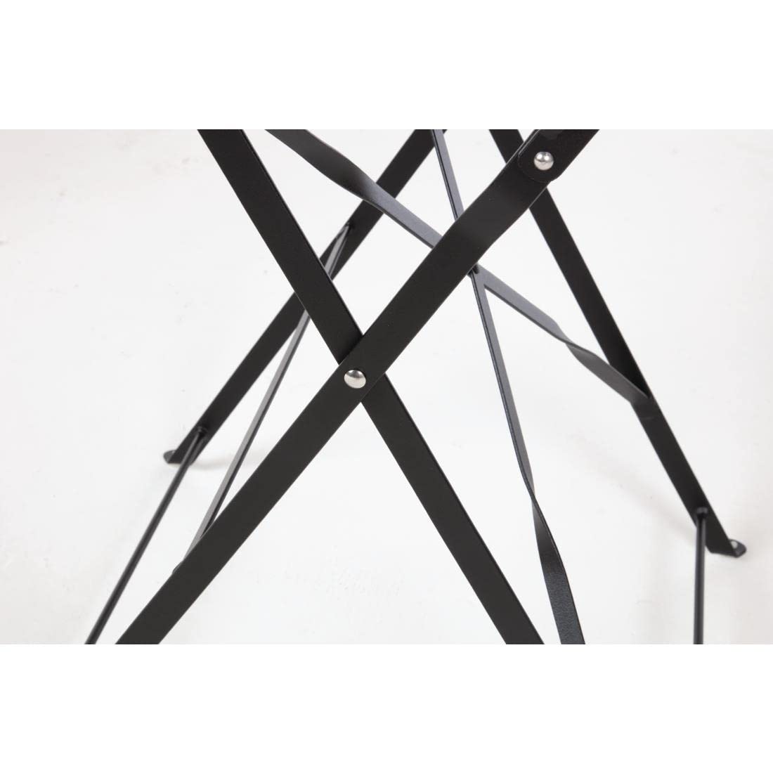 Bolero Black Steel Pavement Table – 710x595mm Outdoor Commercial Use