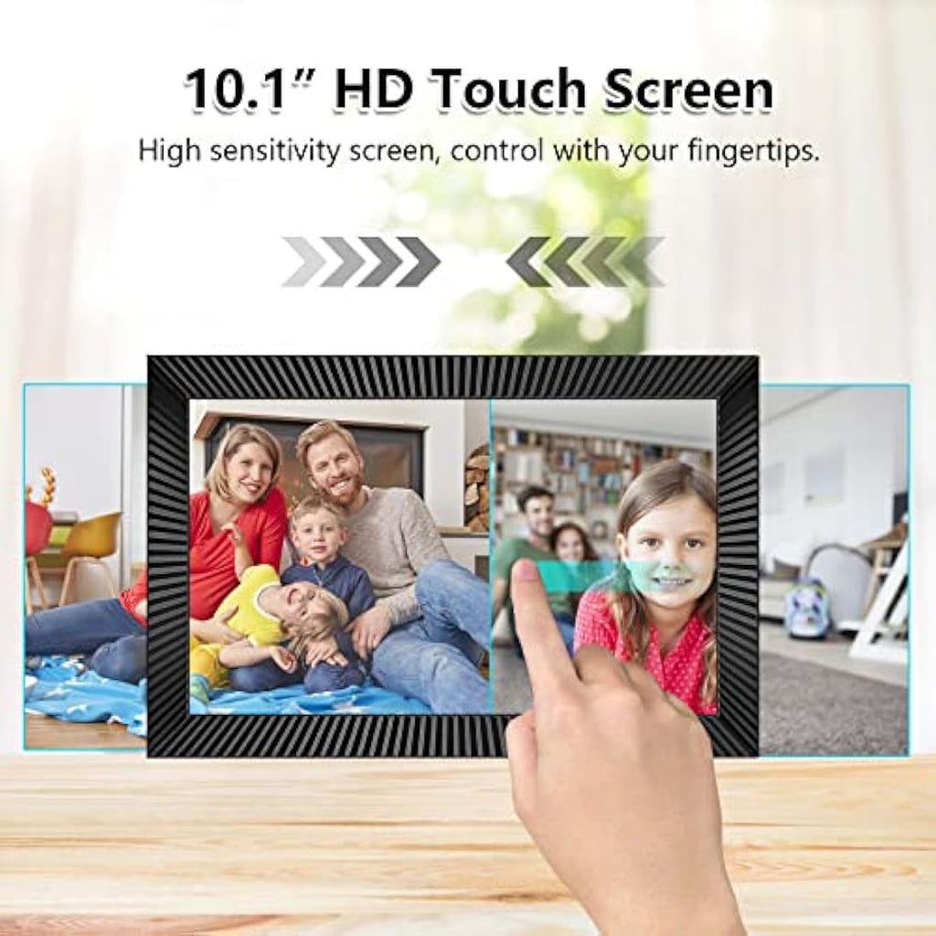 Akimart 10.1" WiFi Digital Photo Frame | 32GB IPS Touch Screen Smart Frame