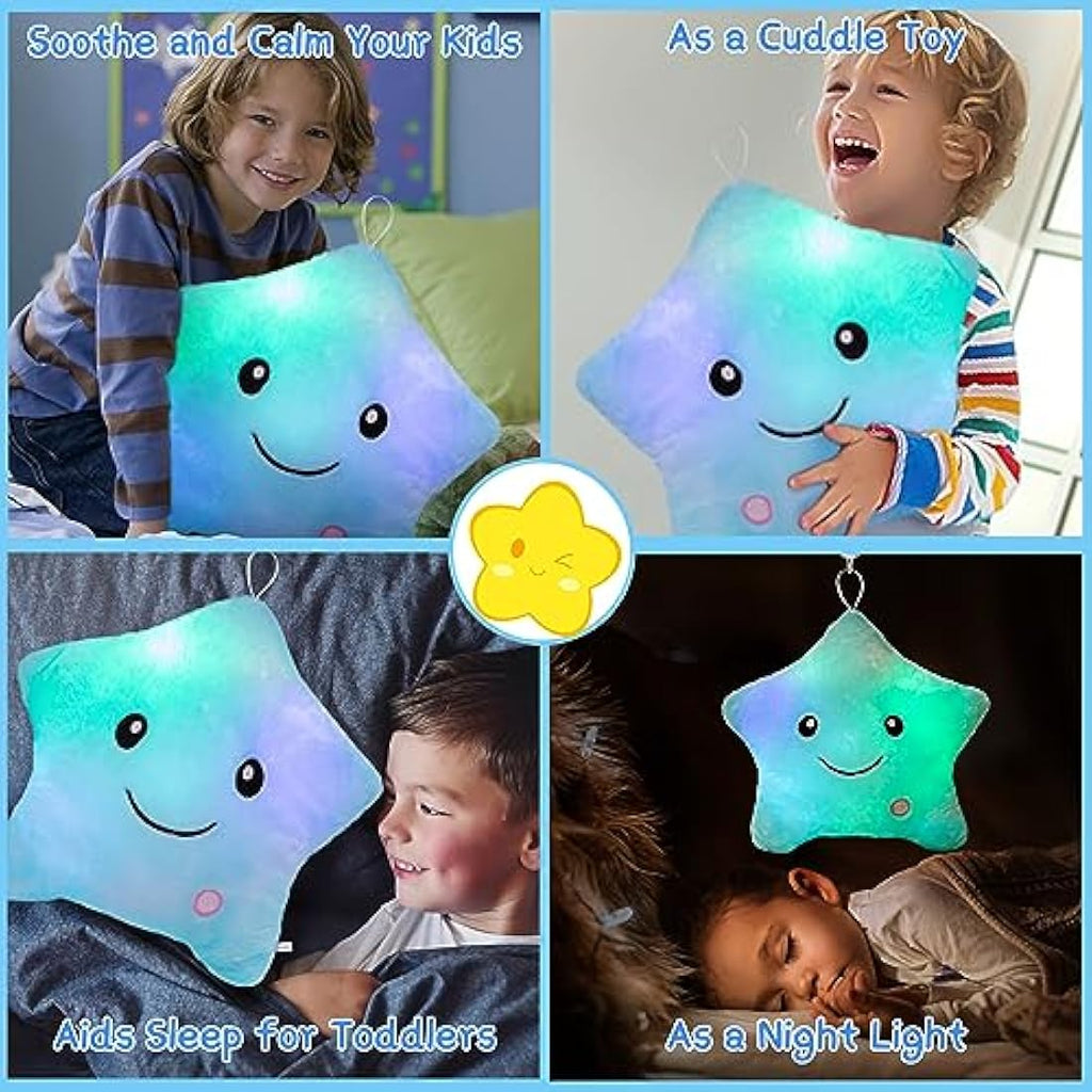 NYOBABE Light Up Star Sensory Plush – Autism Sleep Aid Toy for Kids, Blue