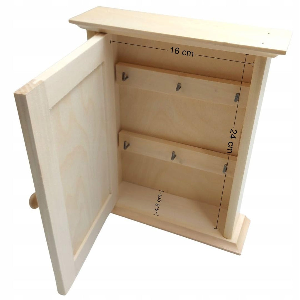 Wooden World - Wooden key cabinet with door key house 6 hooks - image 2