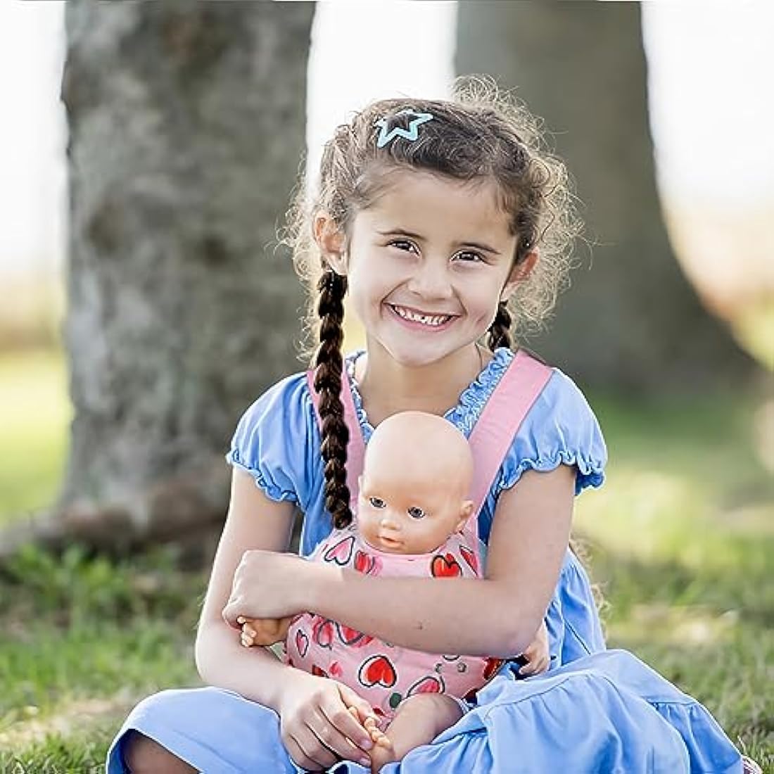 Aolso Baby Doll Carrier | Adjustable Cotton Front & Back Toy Seat - Pink