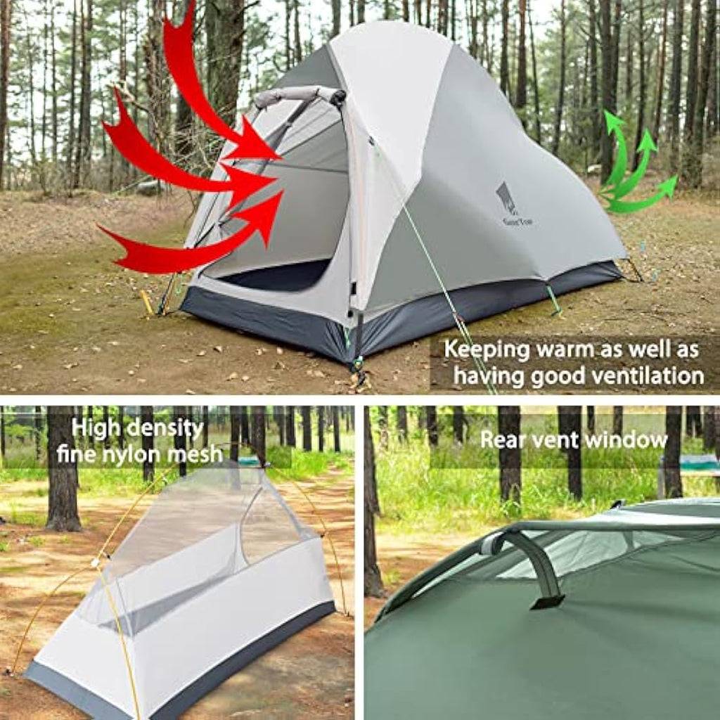 GEERTOP 1 Person Ultralight 4-Season Tent | Waterproof Backpacking Dome