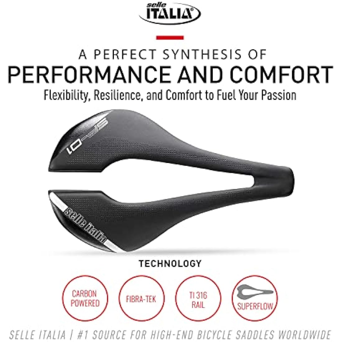 Selle Italia SP-01 Boost Road Saddle – Lightweight Fibra-Tek TI 316 Rail
