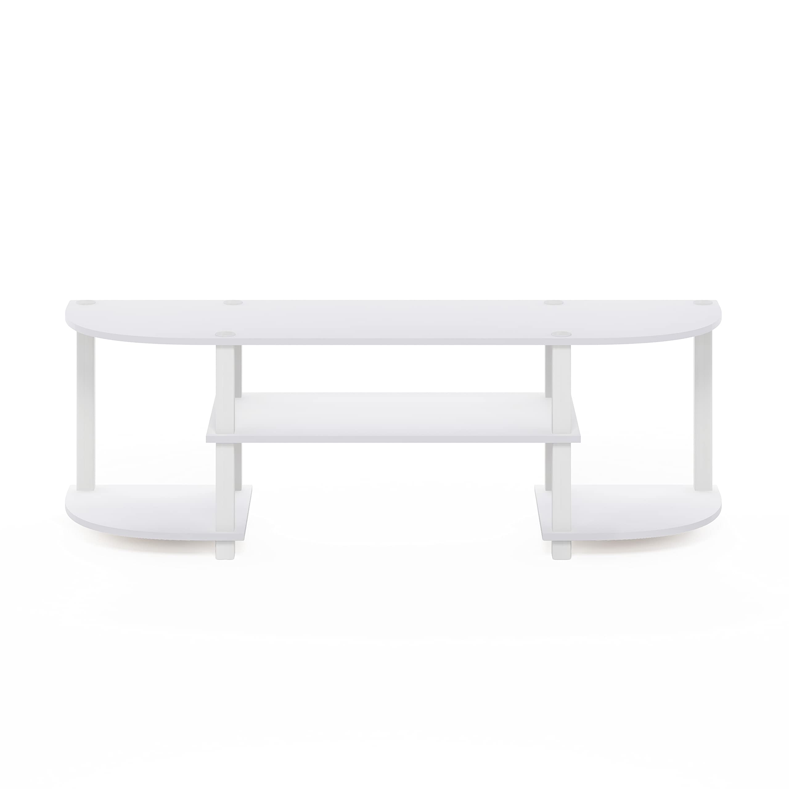 Furinno Wide TV Stand – White Entertainment Centre for 55" TVs