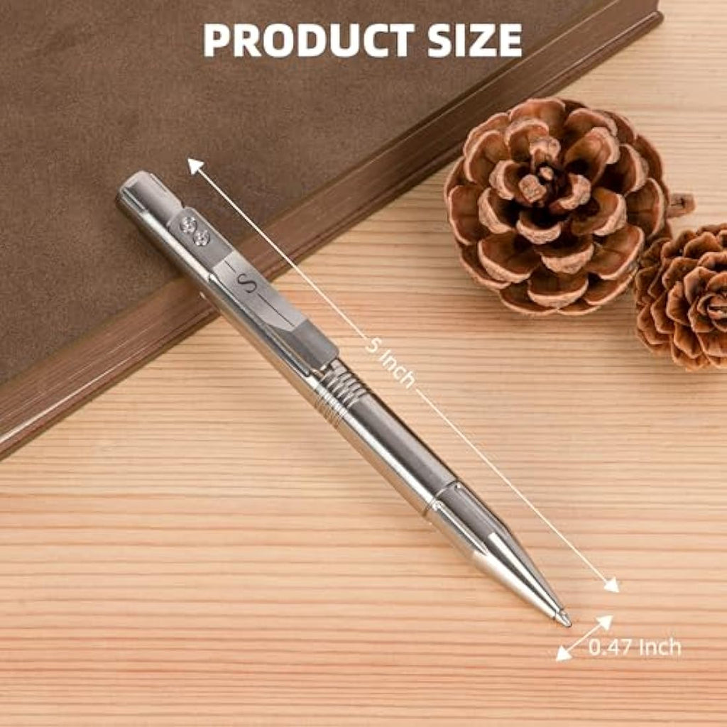 SMOOTHERPRO Titanium Bolt Action Pen | Refillable EDC Metal Pen – Natural