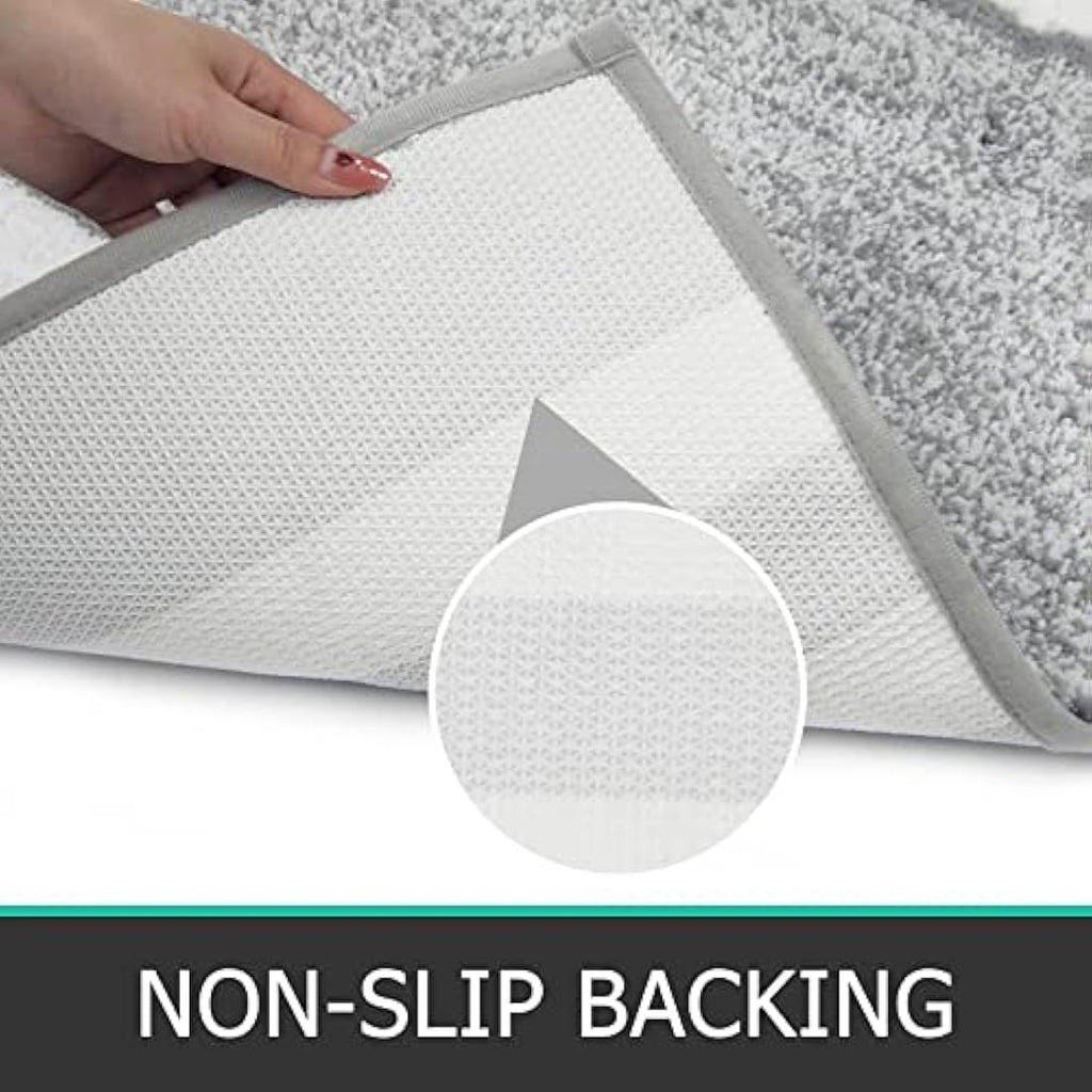 Pauwer 3-Piece Microfiber Bath Mat Set | Non-Slip Absorbent Bathroom Rugs