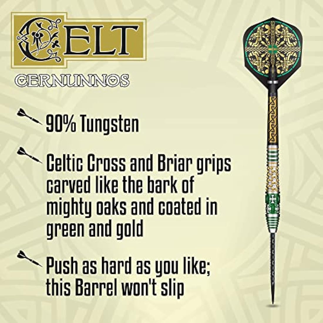 Shot! Celt Cernunnos 90% Tungsten Steel Tip Dart Set - Professional Darts