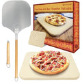 Cordierite Pizza Stone and Peel Set – 16x14 Rectangular Stone
