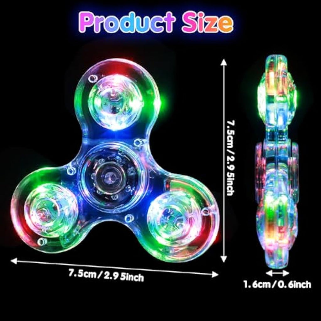 Gigilli LED Light Up Fidget Spinners – 16 Pack Glow in the Dark Party Favors