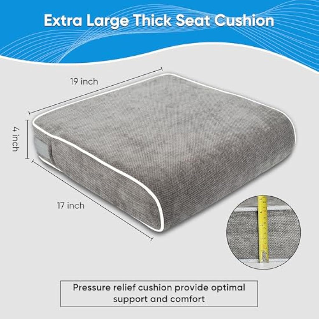 Justsafe XL Memory Foam Seat Cushion – 10cm Thick Orthopaedic Support