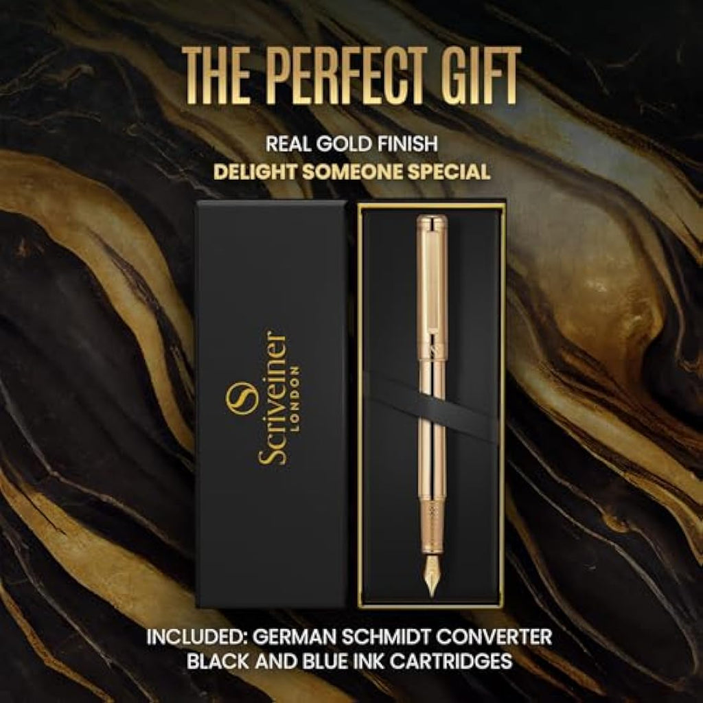 Luxury Fountain Pen – Gold Plated Schmidt Medium Nib