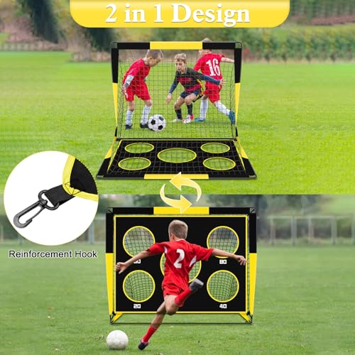 Gofady 2-in-1 Kids Football Goal – Portable Soccer Training Net with Targets
